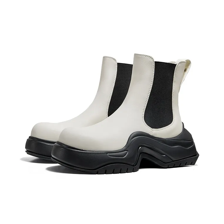 CHERYKALLY 12cm Ankle Boots 6cm Women's White Black-1