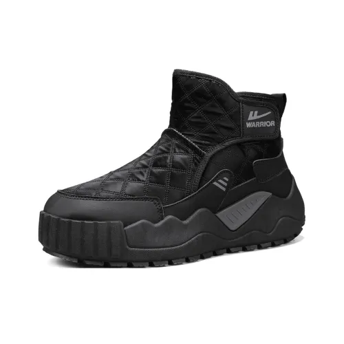 Warrior Warm Slip Resistant Coverage Short Snow Boots Men's Black