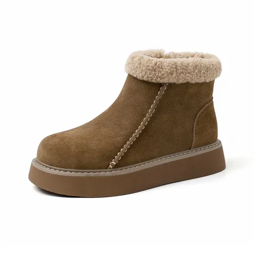 XIAOAJUE Thermal Abrasion Resistant Height Increasing Short Snow Boots Women's