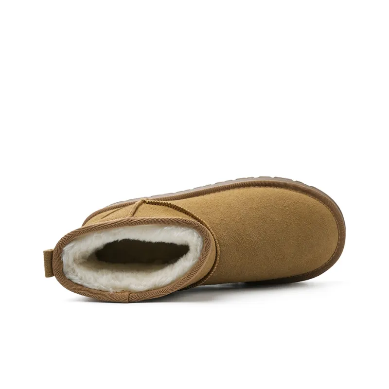 Warrior Warrior Warm And Wear Resistant Short Snow Boots Women's Camel-1