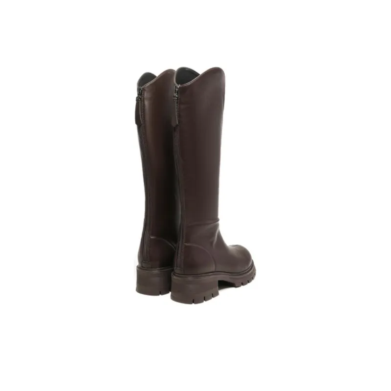 DUSTO Knee high Boots Women's Black/Beige/Coffee-13