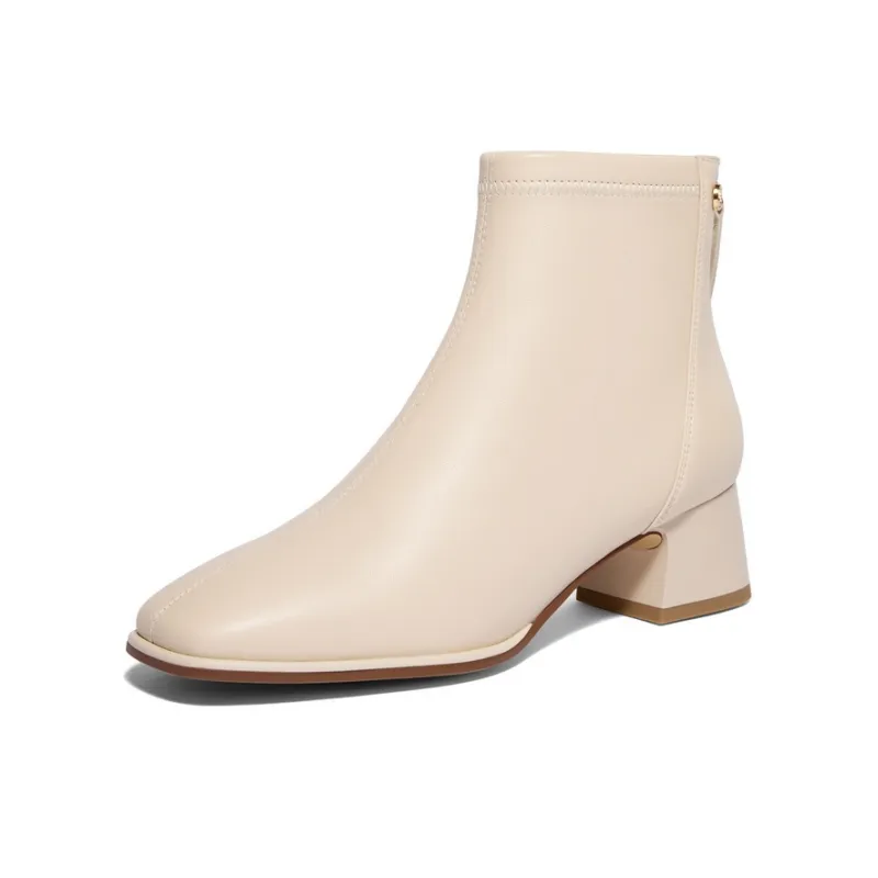 BELLE Ankle Boots 4.5CM Women's Black Beige-15