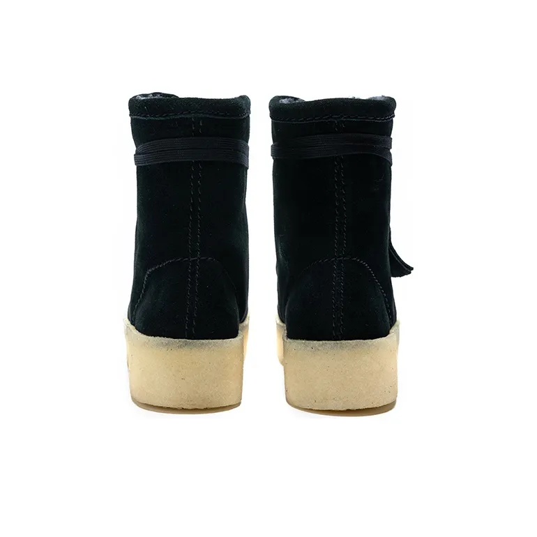 clarks Wallabee Cup Hi Black Suede Women's-4