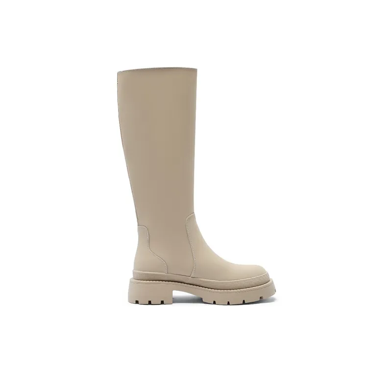 SMILEY Knee-high Boots Women's Khaki-1