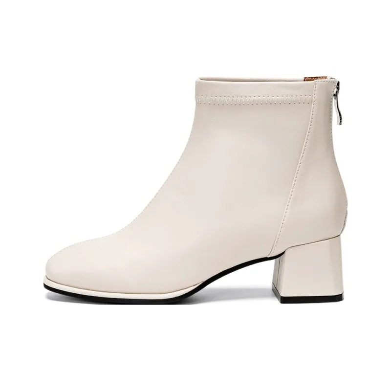 EXULL Q Ankle Boots 4.5cm Women's Black Ecru-5