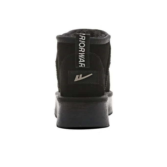 Warrior Wear Resistant Slip Resistant Short Snow Boots Unisex Black-3