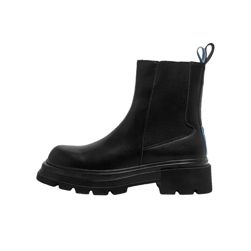 ΛOLUNKΛ Short Chelsea Boots 5CM Men's Black-0