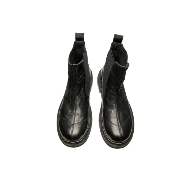 Brounvanm Short Chelsea Boots 3cm Men's Black-5