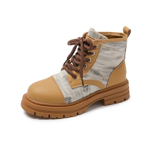 GEJIANI Ankle Boots Women's Gray/Blue/Yellow