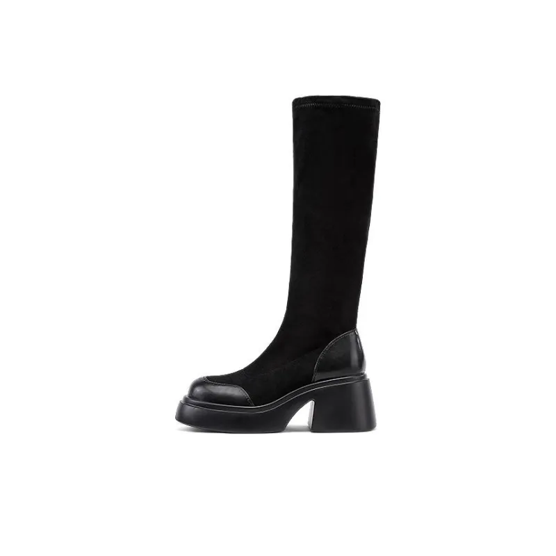 DAPHNE Knee high Boots 7cm Women's Black-0