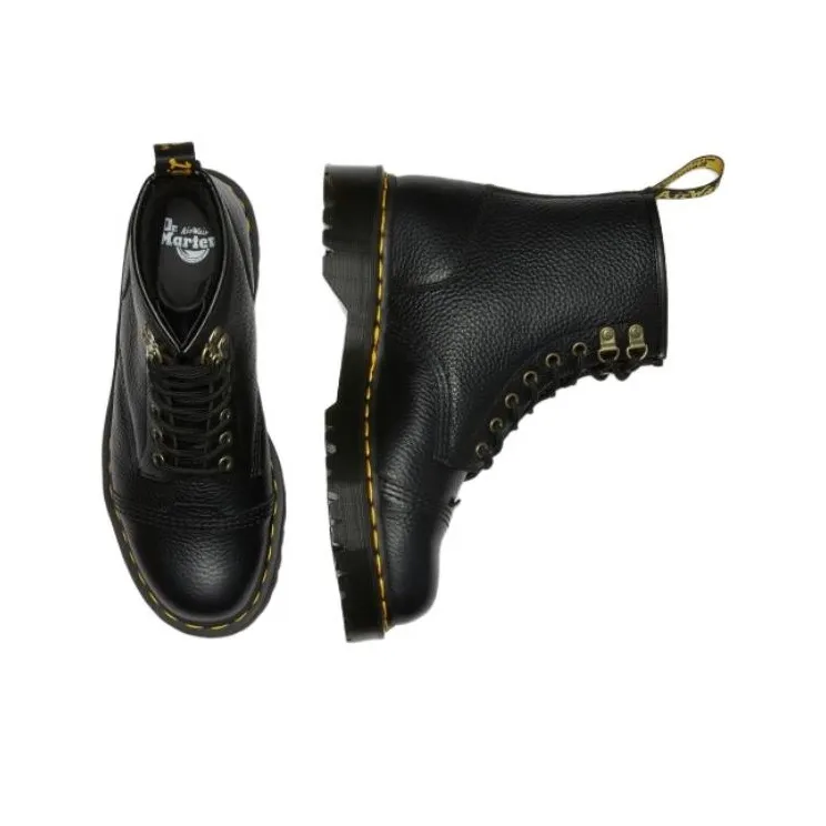 Dr. Martens 1460 Bex Faux Fur Lined Leather Lace Up Boots 'Black'-4