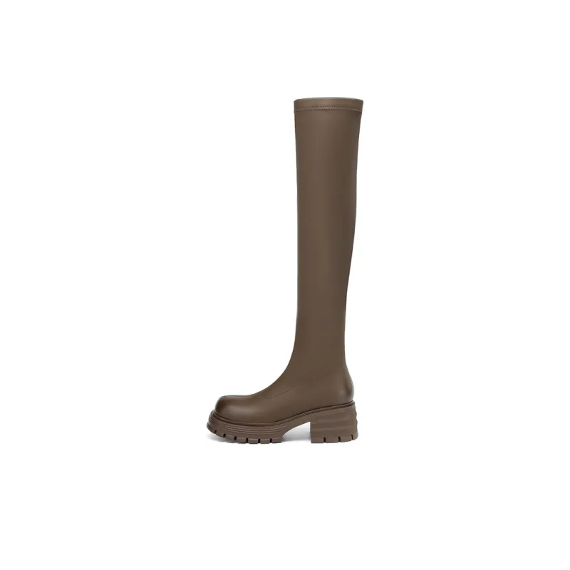 JOSINY Knee high Boots Women's Black/Brown-4