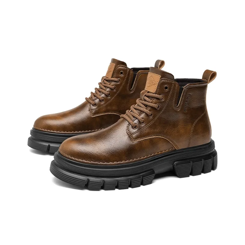 GERTOP Martin Boots Men Black/Brown-1