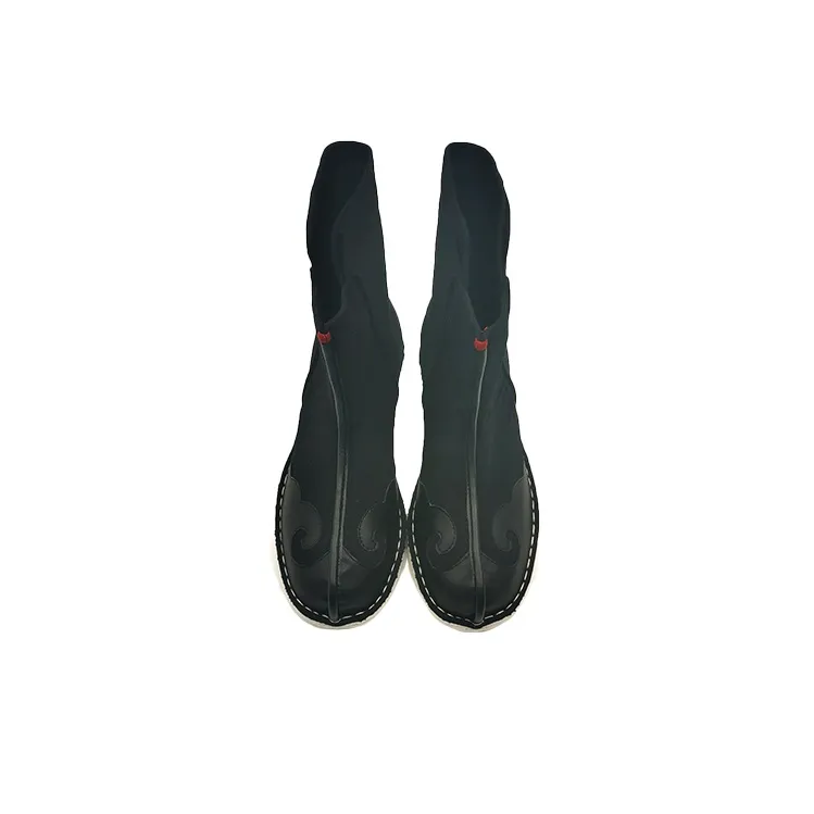 Neiliansheng Beijing Old Brand Handmade Multi Layer Sole Cloth Shoes Ankle Boots Men's Black-1