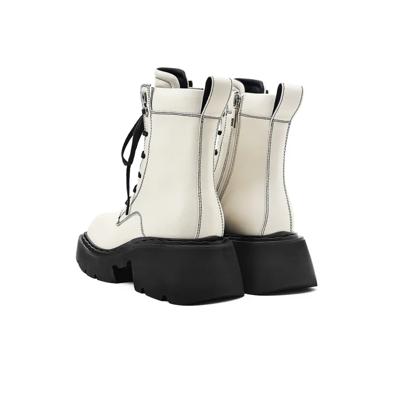 KMD Genuine Leather Ankle Boots 7CM Women's-3