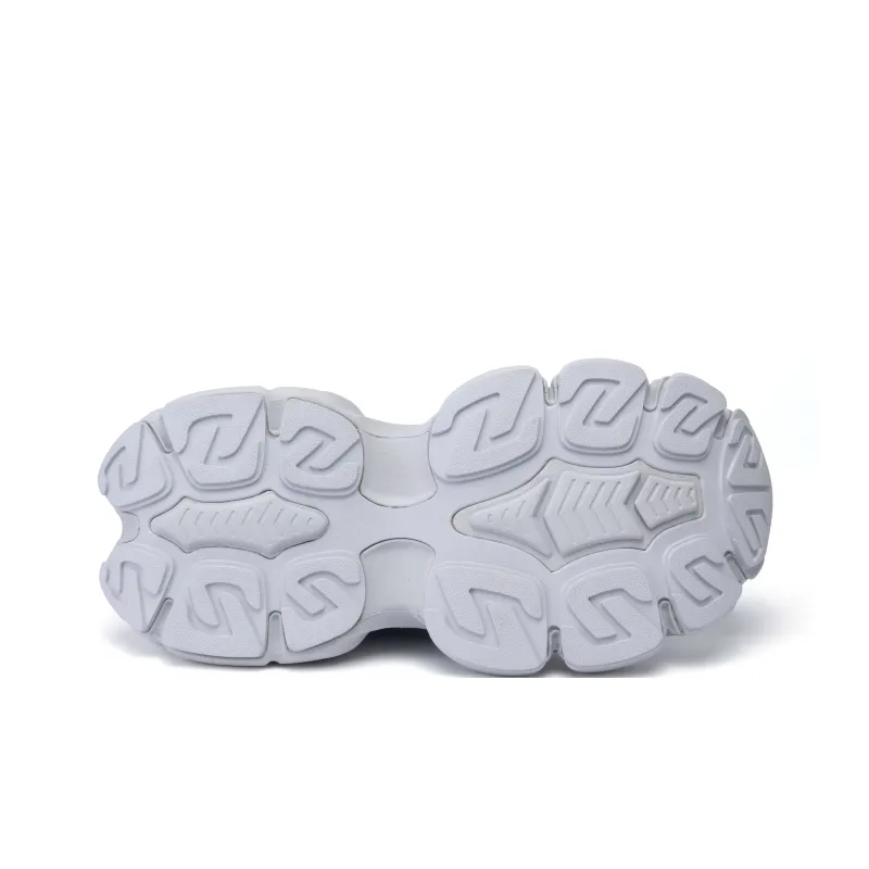 CN Skate Abrasion Resistant Breathable Height Increasing High Top Chunky Sneakers Women's Silver-4