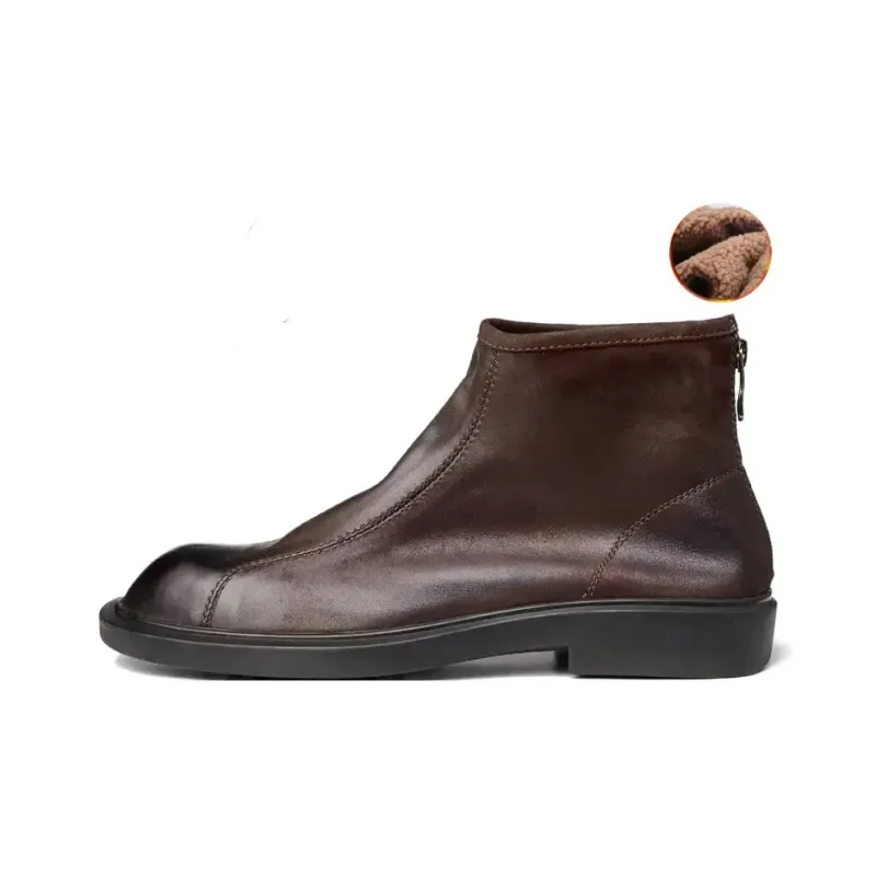 LEYGMENLG Ankle Boots Men Black/Coffee/Yellow Brown/Silver-19