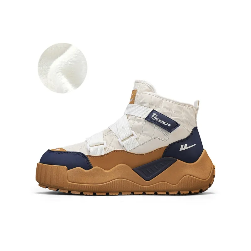 Warrior Thermal Abrasion Resistant Slip Resistant Short Snow Boots Men's Beige Dark Blue Khaki-1