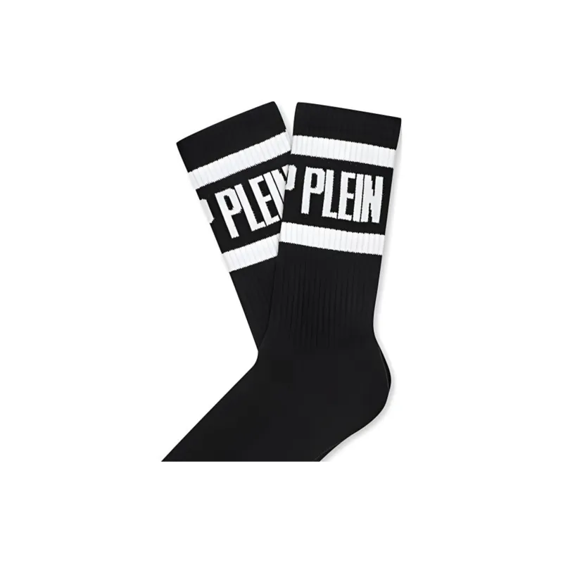 PHILIPP PLEIN FW22 Mid-Calf Socks Unisex 1 Pack Black-3