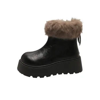 CZRSK Warm Wear Resistant Height Increasing Short Snow Boots Women's
