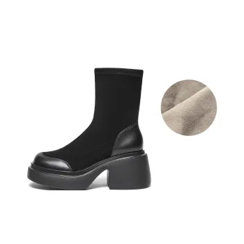 Teenmix Stretchy Boots Slim Fit Boots Ankle Boots 8cm Women's