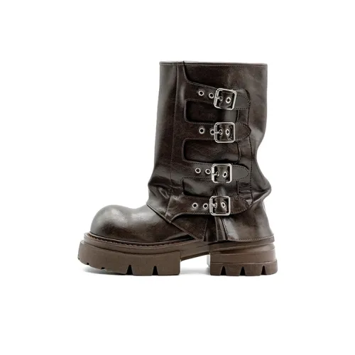 Little Sue Trendy Fashion Large Head Derby Bootcut Pants Hot Girl Ankle Boots Women's