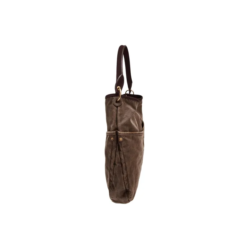 ZARA Cotton Tote Bag Shopping Bag Handbag Shoulder Bag Large Size Women's Brown-2