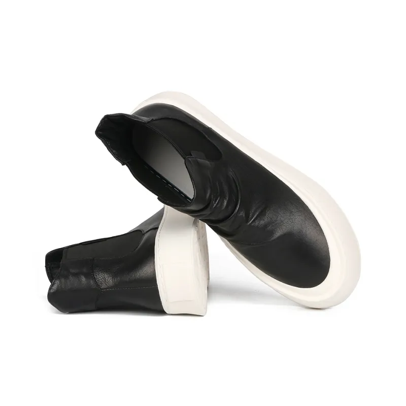 Thai Points Short Chelsea Boots Men's Black-3