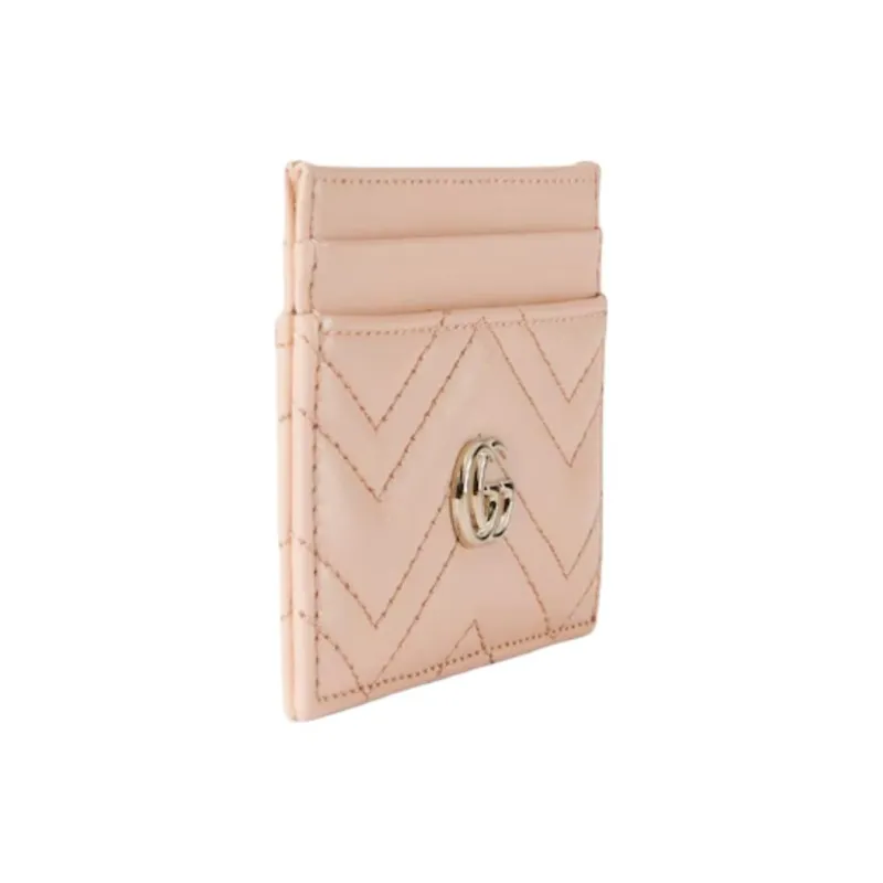 GUCCI Marmont Leather Card Holder Women's Light Pink-1
