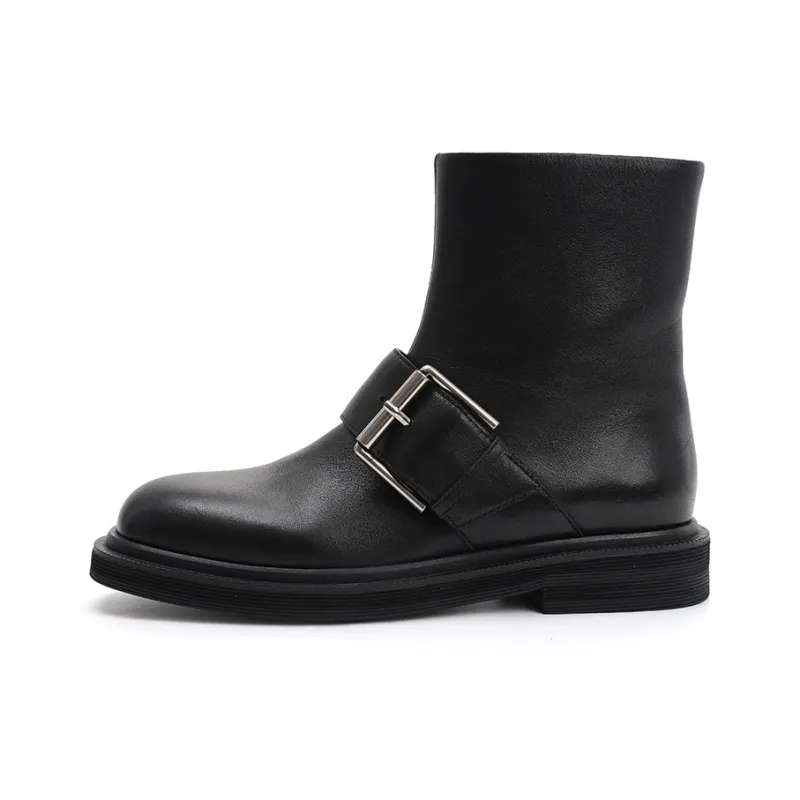 XIAOFAMIAO Ankle Boots Women's Classic Black-0