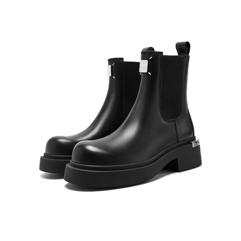 CHERYKALLY Chelsea Boots 5cm Women's Ecru-6