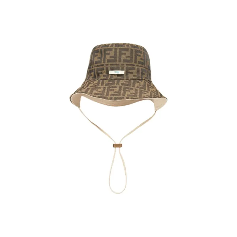 FENDI Cotton Bucket Hats Kids' Light Brown-1