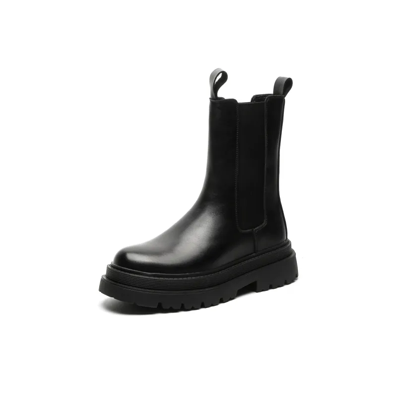 Beidouniao Crew Chelsea Boots Men's Black-4