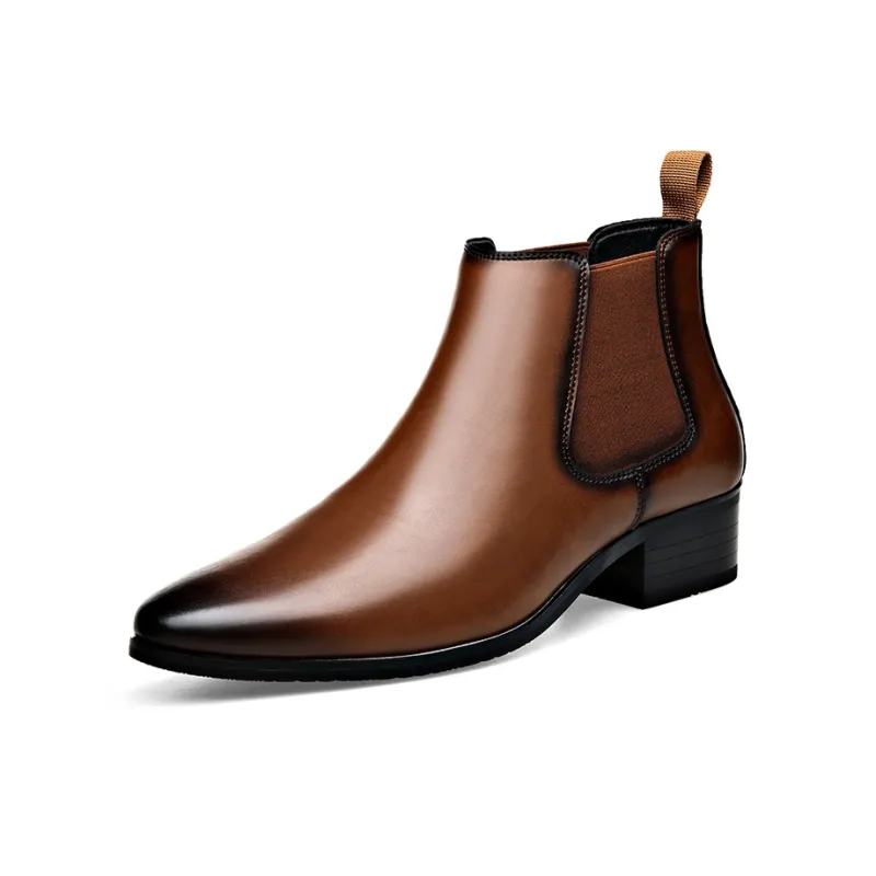 Romon Chelsea Boots Men Black Brown-6