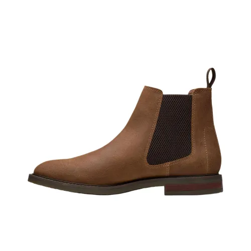 Clarks Short Chelsea Boots Men's Brown