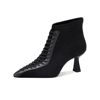 JESSICA SOPHIA Stretch Slimming Fashion Boots Ankle Boots 6cm Women's Black