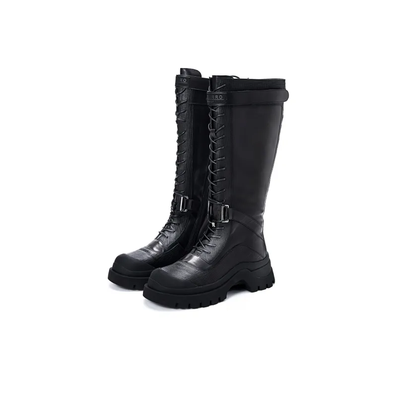 R'AZZURRO Knee high Boots Women's Premium Black-2
