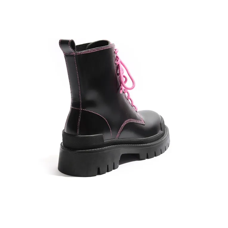 STEVE MADDEN Martin Boots Women's Black/Rose Red-2