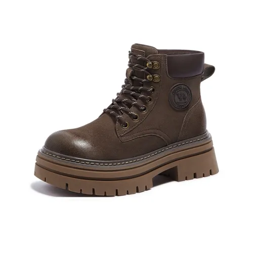 CAMEL Wear-Resistant Slip-Resistant Short Outdoor Boots Women's Coffee