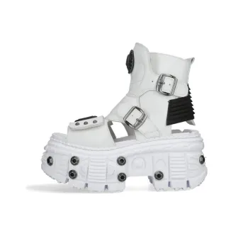 NEW ROCK Ankle Boots 10cm Unisex White