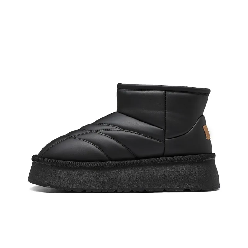 Warrior Warm Anti Slip And Wear Resistant Short Snow Boots Women's Black-0