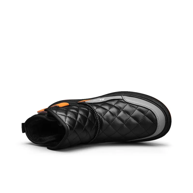 Warrior Thermal Abrasion Resistant Coverage Short Snow Boots Men's Black Gray Orange-2