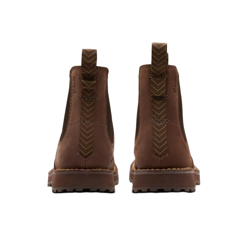 Clarks Short Chelsea Boots Men's Brown-4