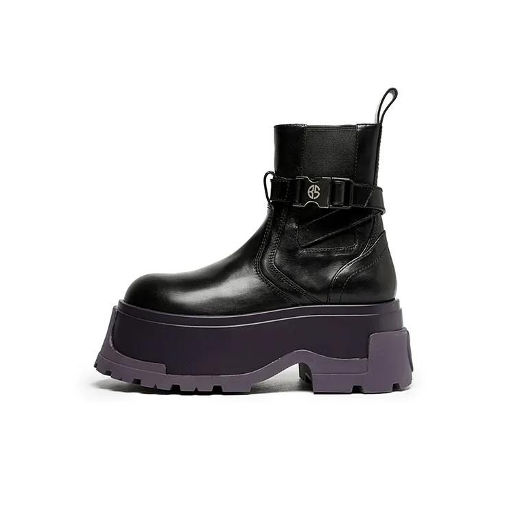 BLOCCO5 Buckle Decoration Height Increasing Short Chelsea Boots 6.5cm Women's-0