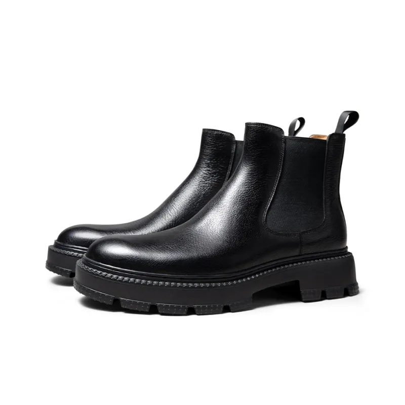 THOM WILLS Short Chelsea Boots Men's Black-1