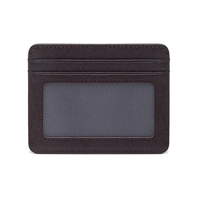 HLA Cow Leather Card Holder Document Bag, Card Holder Coin Purse Wallet Regular Men's Classic Black/Coffee-6