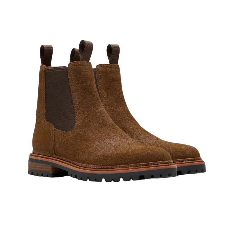 Clarks Short Chelsea Boots Men's Brown-2