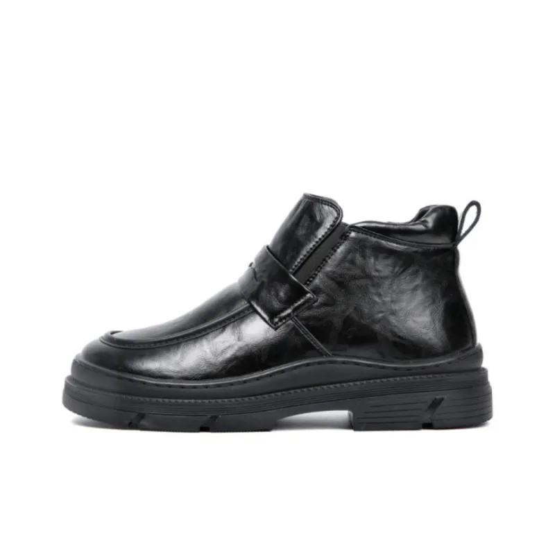 Wit Ankle Boots Men Black-6