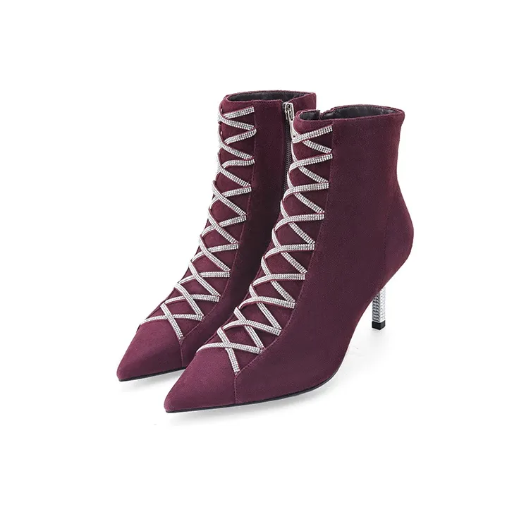 D FUSE SCANDINAVIA Ankle Boots High Heels 5 8cm Women's-7