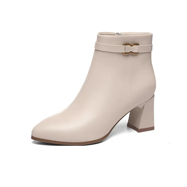 Golden Silk Rabbit Ankle Boots Women's-7